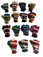 Hand knitted woolen hunter gloves from Nepal