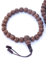 Dark Brown Rudraksha Seed Mala Set – 8mm handcrafted beads mala necklace and bracelet made in Nepal.