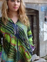 Funky ethnic hippie hoodie from Nepal
