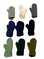 Woolen cable knit mittons from Nepal