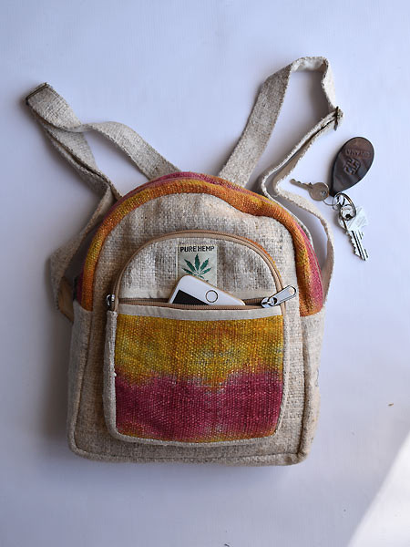 himalayan hemp mini backpack backpack, Small Double Stitched with the highest quality Himalaya Hemp and double zipper with fully adjustable shoulder straps one size fits all Pure Hemp Mini Backpack -