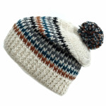 Funky, hippie wool knit beanie made in Kathmandu