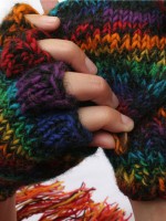 Hand knitted woolen hunter gloves from Nepal