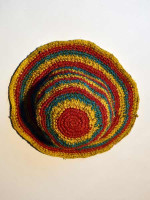 Rainbow brimmed sun hat made from cotton. So comfortable as it takes the shape of your head.