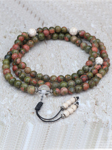 Unakite Stone Japa Mala
