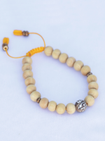 8 mm Raw Sandalwood Mala Necklace & Wrist Mala Set – Handcrafted in Nepal and sold online by Himalayan Handmades International