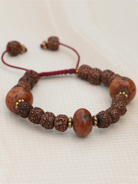 Antique Bodhi Rudraksha Seed Wrist Mala