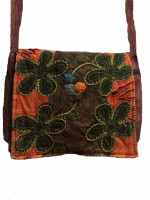Hippy shoulder bag with patchwork flowers