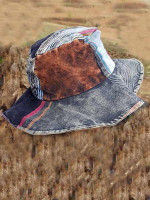 Hippie hat in cotton patchwork and stonewashed