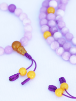8 mm Purple Sediment Jasper Prayer Mala Necklace & Bracelet Set – Handcrafted in Nepal