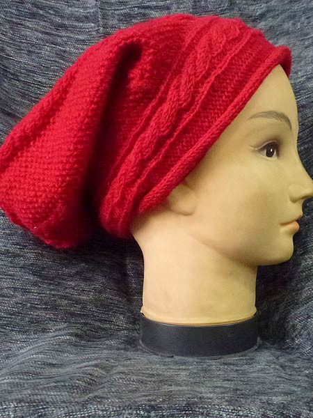 Red slouchy beanie